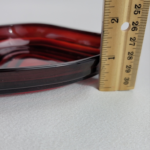 Vtg Royal Ruby Triangular Relish Insert Glass Dish - Picture 7 of 12